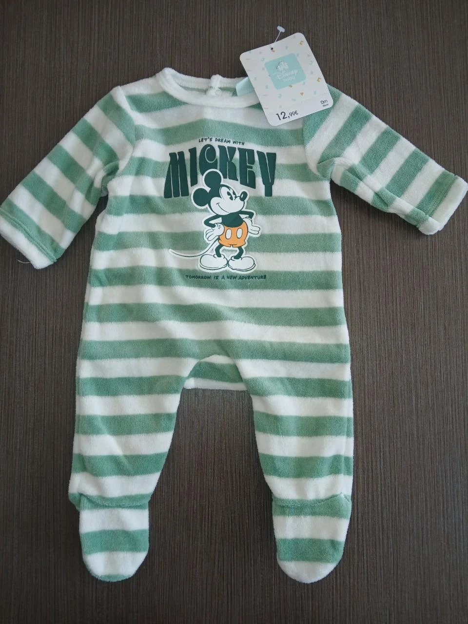 pyjamas bebe en velours garcon Mickey disney 50 cm 0 mois